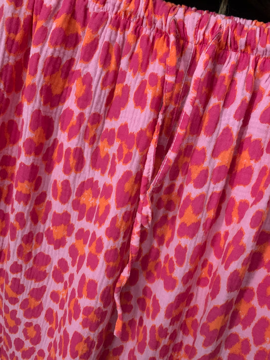 Musselin Hose Curvy Leo Leoprint Hippie Ibiza Boho Blogger Sommerhose