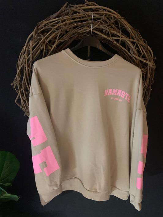 Namaste Sweater Pullover Yoga Hippie Oversize