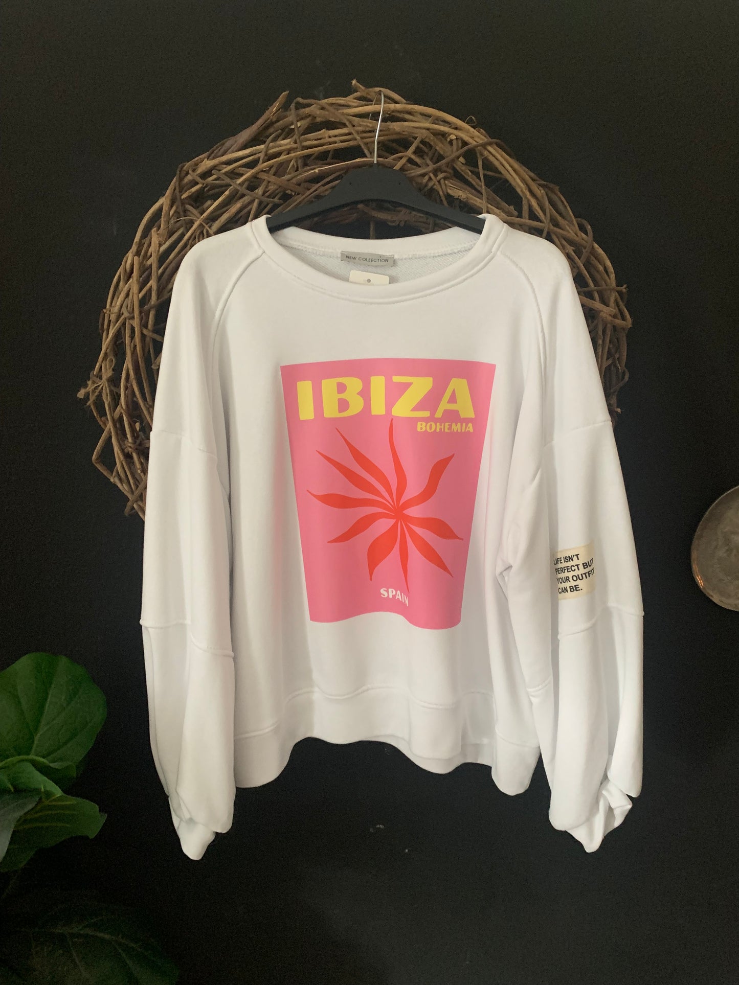 Ibiza Statement Sweater Pullover Hippie Boho mit Patch