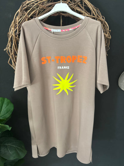 Shirtkleid St.Tropez Statement Neon Hippie Sommerkleid