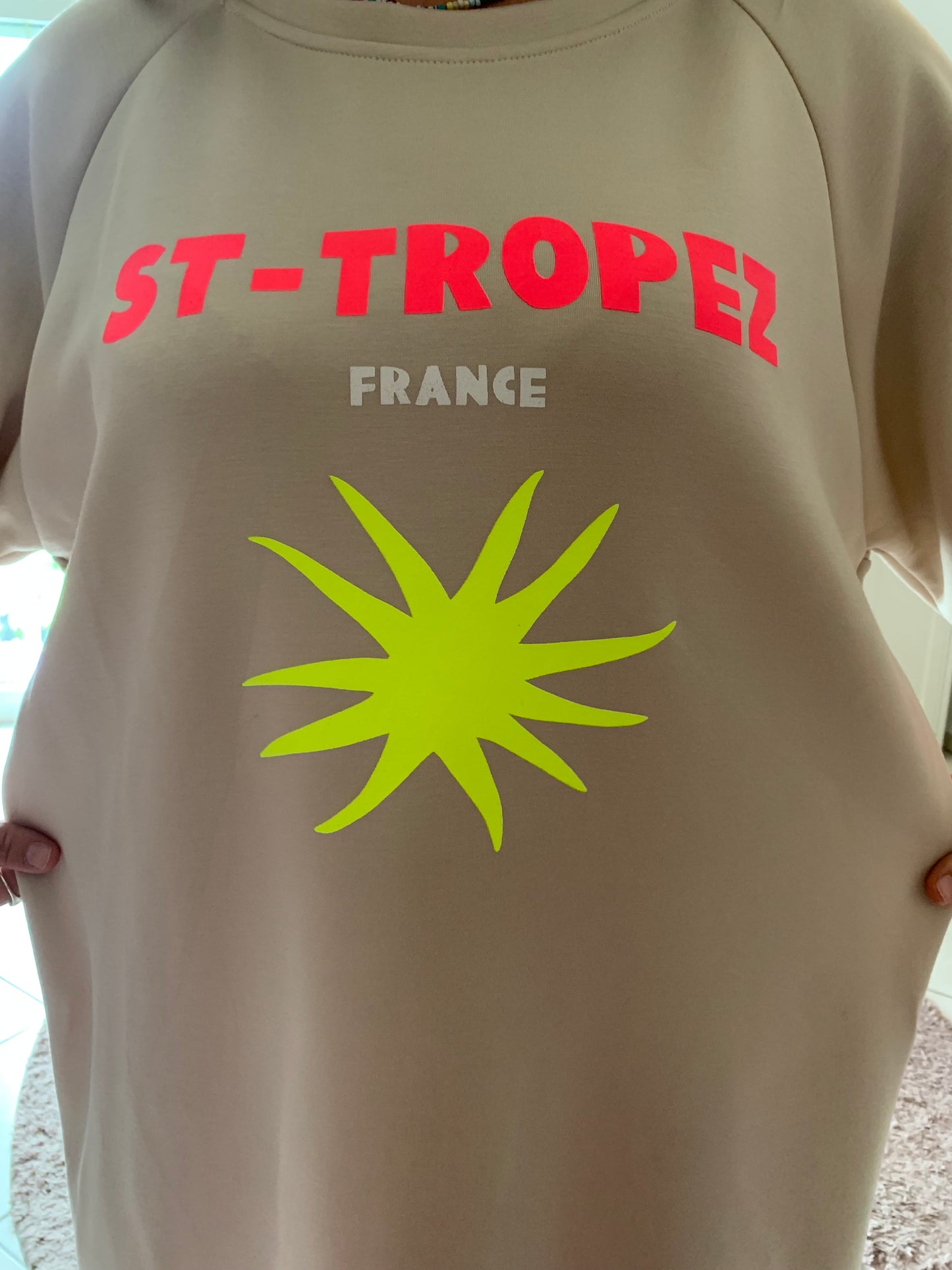 Shirtkleid St.Tropez Statement Neon Hippie Sommerkleid