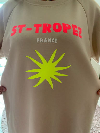 Shirtkleid St.Tropez Statement Neon Hippie Sommerkleid