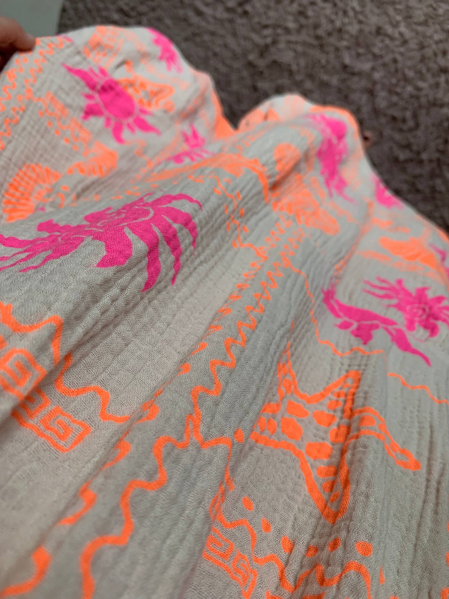Musselin Trägerkleid Muscheln Sommerkleid Spaghettiträger