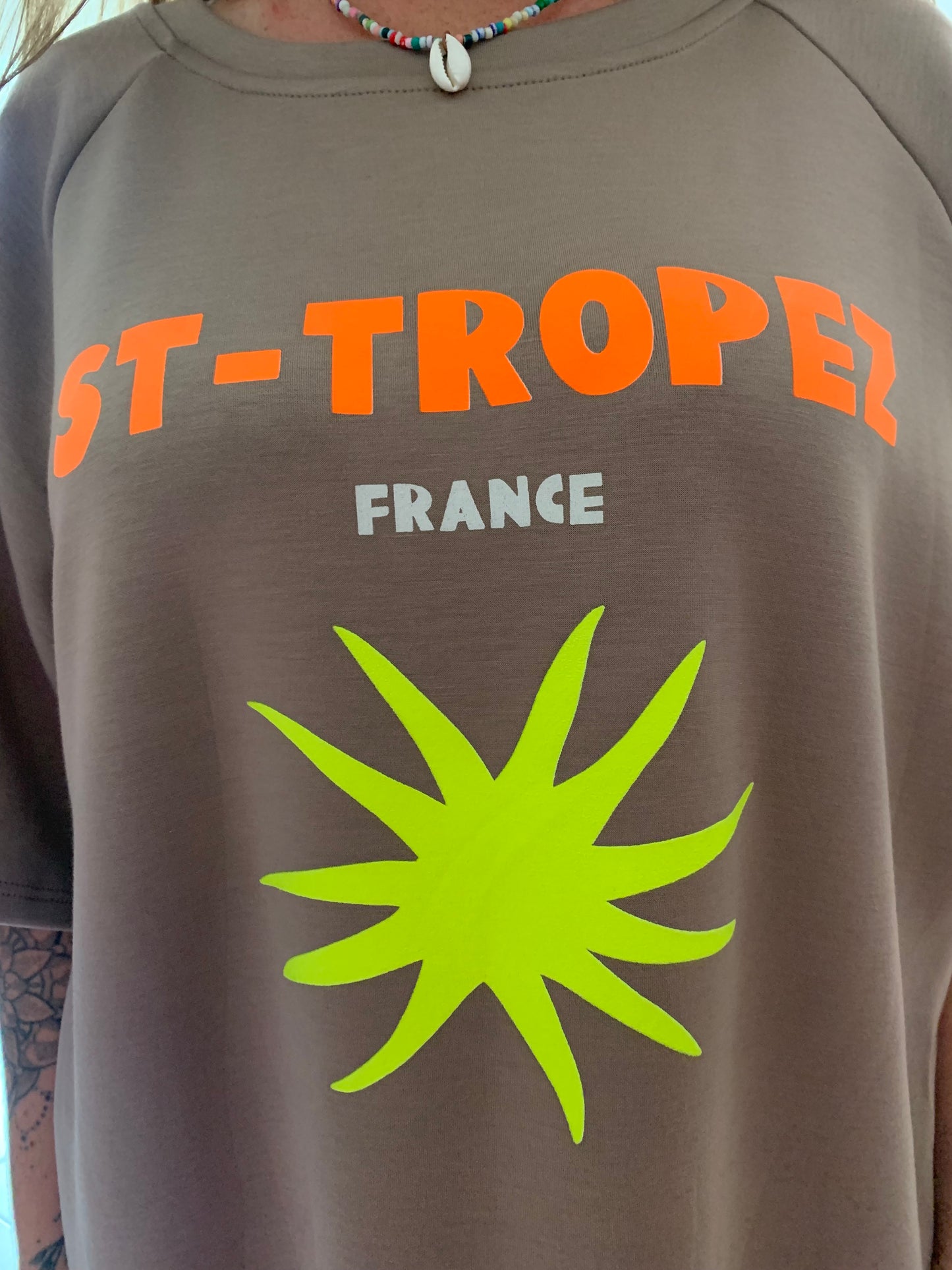 Shirtkleid St.Tropez Statement Neon Hippie Sommerkleid