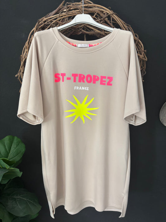 Shirtkleid St.Tropez Statement Neon Hippie Sommerkleid