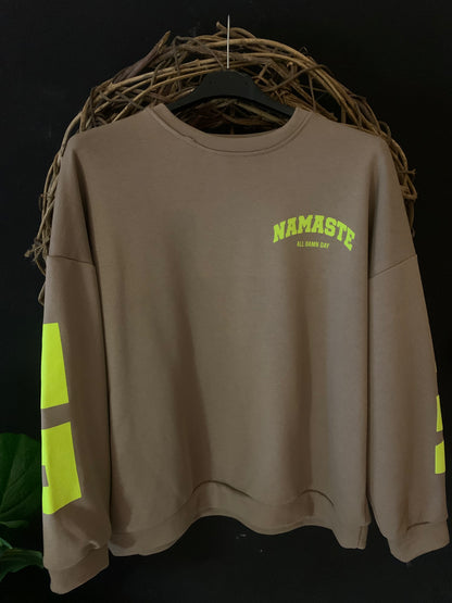 Namaste Sweater Pullover Yoga Hippie Oversize